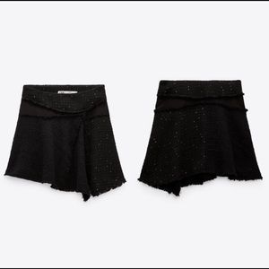 Zara Textured Limited Edition Black Mini Skirt- NWT